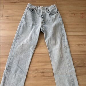 Agolde Men's Straight Jeans in Light Gray